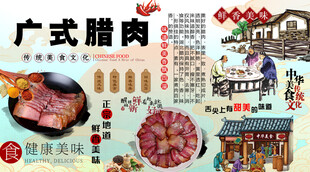 广式腊肉背景墙