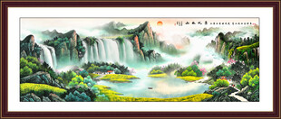 富水长流国画山水