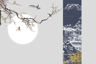 新中式梅花背景墙