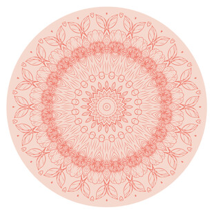 圆形粉色古典花纹