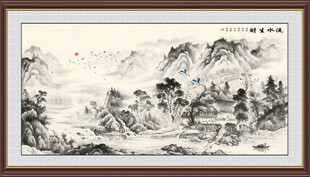 流水生财水墨画