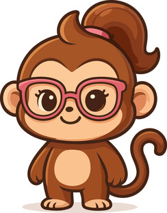 戴眼镜的可爱小猴子