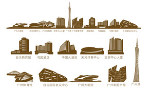 广州广东羊城粤建筑城市旅游剪影