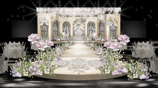 浪漫莫奈花园欧式婚礼舞台