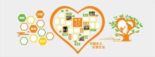敬老院爱心文化墙
