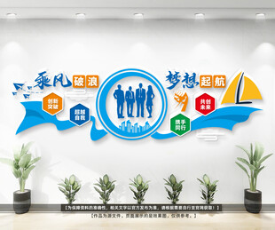 乘风破浪梦想启航激励标语墙