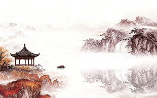 大气 简约现代山水 TIF分层