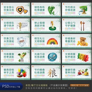 企业学校食堂餐厅文化挂画墙展板