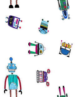 可爱多彩机器人图案设计