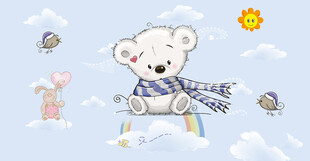 小熊云端骑行梦幻场景