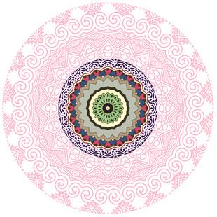 粉色曼陀罗花纹装饰图案