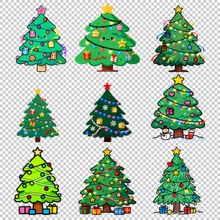 卡通圣诞树免抠图集