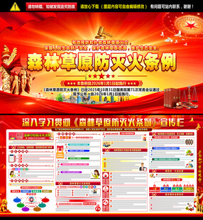 森林草原防灭火条例展板