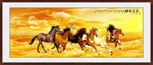 书房八骏图壁画