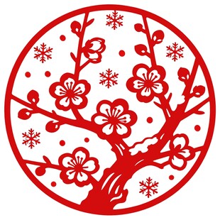 国潮梅花矢量设计