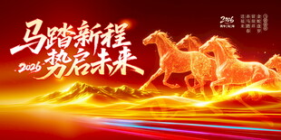 马踏新程共赴锦绣未来展板