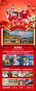 新年云南昆明昆大理春节旅游海报