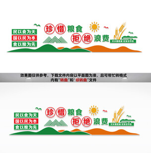珍惜粮食食堂文化墙