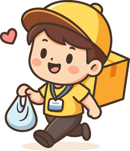 快乐外卖员送货中