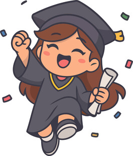 欢呼的毕业女孩