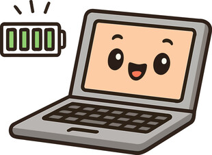 可爱充电笔记本电脑