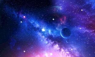 紫色宇宙星空星云背景图