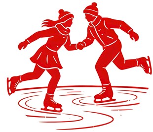 情侣溜冰矢量设计