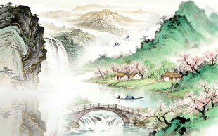 爆款 现代高清山水 TIF分层