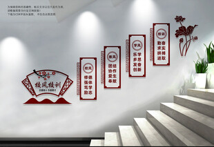 校风校训楼梯文化墙