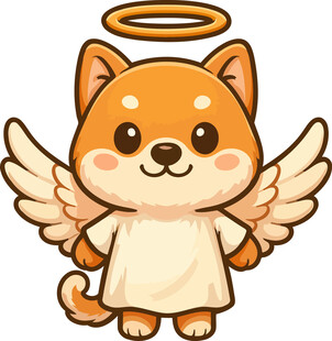 天使柴犬卡通形象