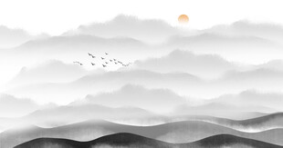 意境山水电视背景墙