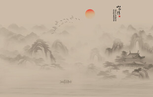 古风背景山水画