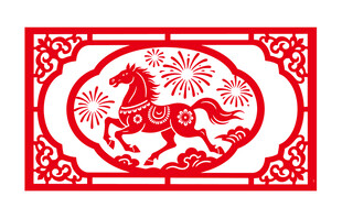 马年窗花贴图