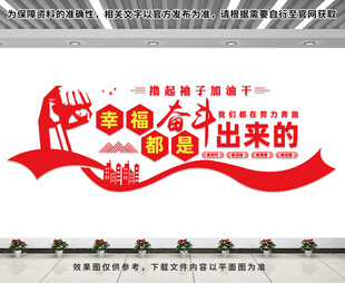 幸福都是奋斗出来的文化墙