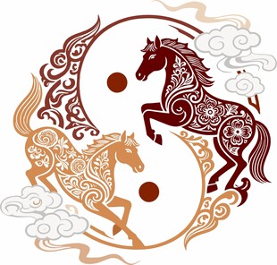 双马太极图 传统祥瑞元素
