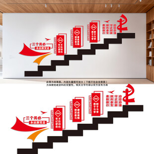 三个务必党建楼梯文化墙