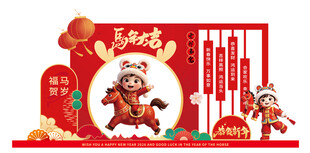 喜庆马年春节装饰场景