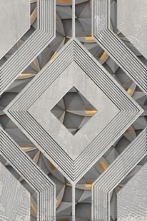 几何对称灰色建筑图案