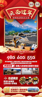 新年云南昆明昆大理春节旅游海报