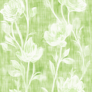 淡绿底白色花卉纹理图案