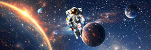 巨幅宇航员星空背景图