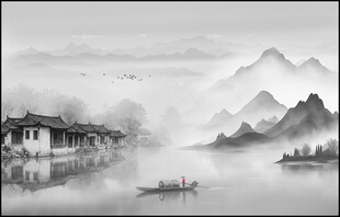 意境水墨山水画