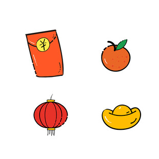 新年春节插画元素
