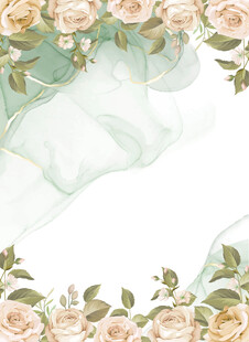 矢量 淡粉玫瑰环绕的梦幻边框 