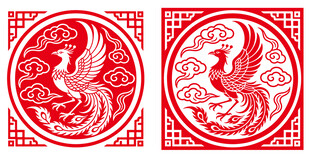 中式传统凤凰祥云图案