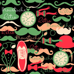 复古潮流元素插画