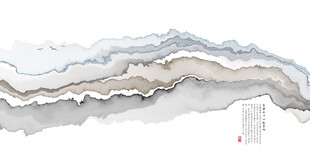 水墨山水抽象画意境悠远