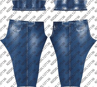 时尚牛仔长裤设计图