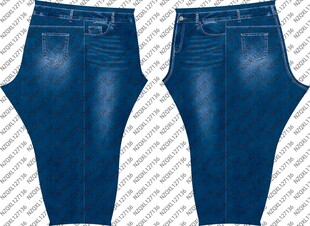 深蓝色修身牛仔裤展示