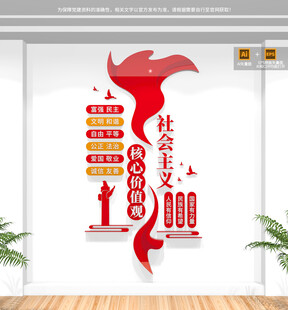竖版社会主义核心价值观文化墙